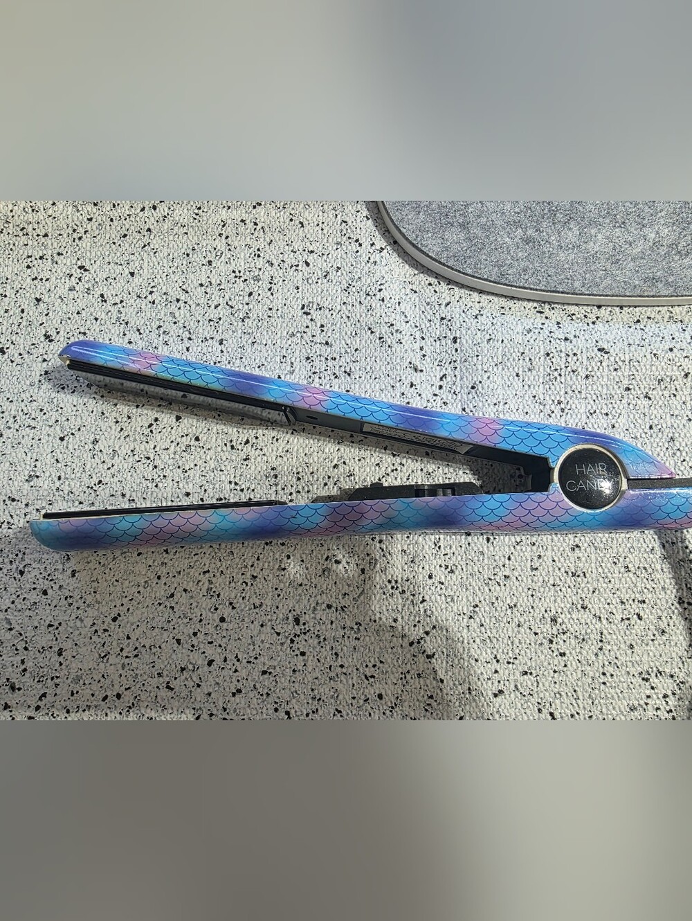 Hair Candy Mermaid Scale Flat Iron in Iridescent Blue-Purple